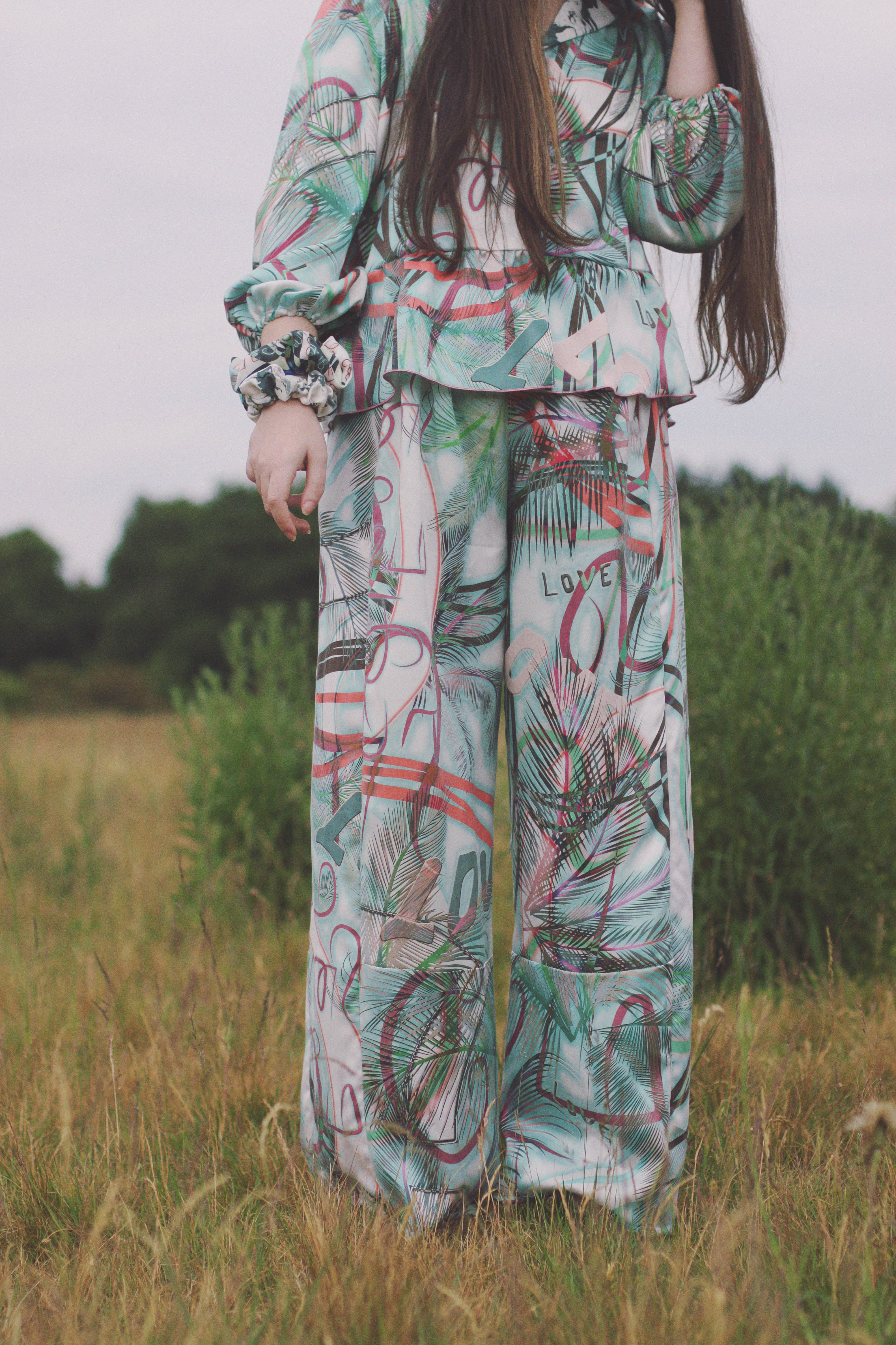 Scrunchie - multi print silk