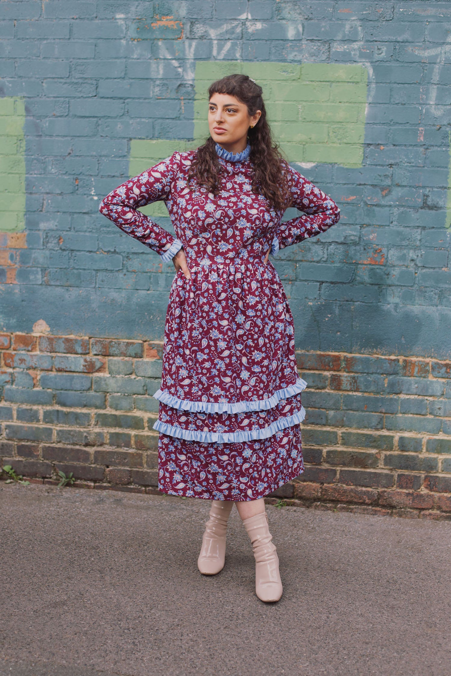 Padma dress - burgundy needlecord