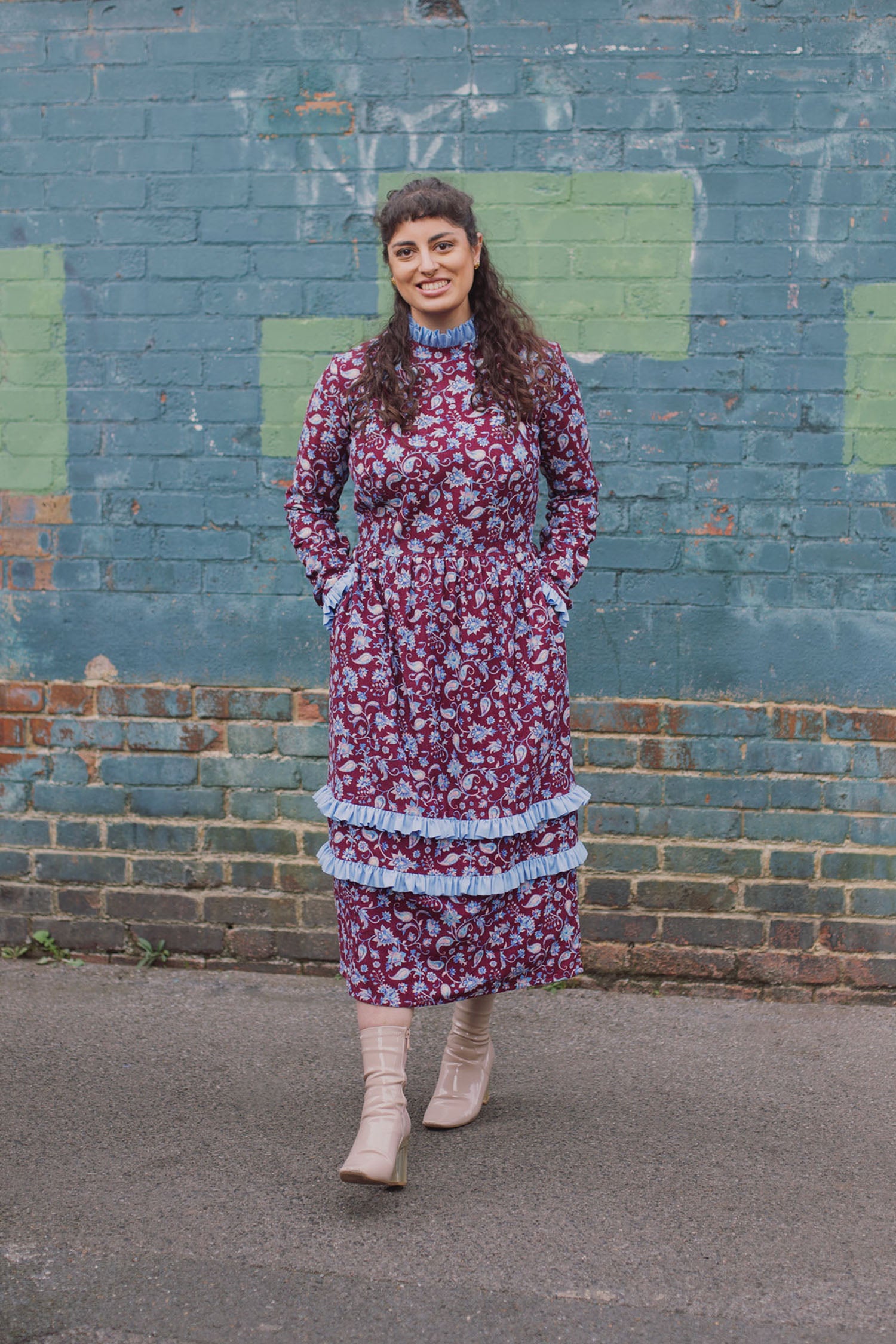 Padma dress - burgundy needlecord