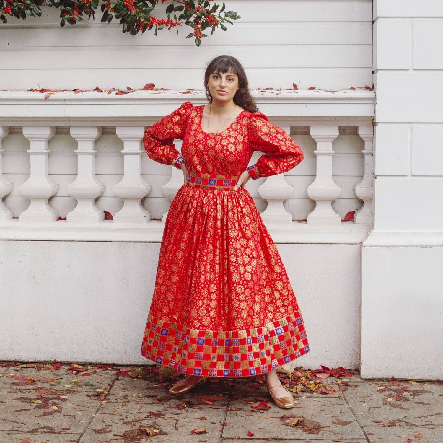 Parvardai dress - red snowflake