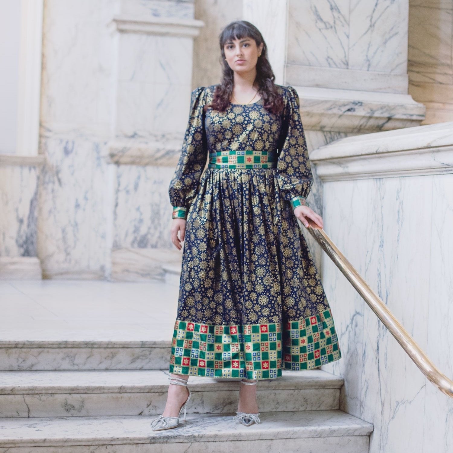 Parvadai dress - midnight snowflake