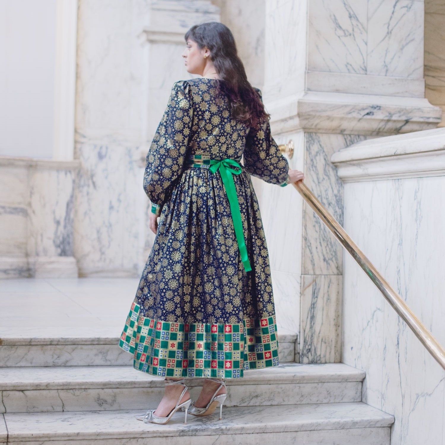 Parvadai dress - midnight snowflake