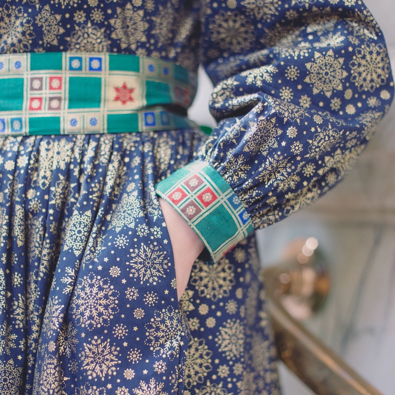 Parvadai dress - midnight snowflake