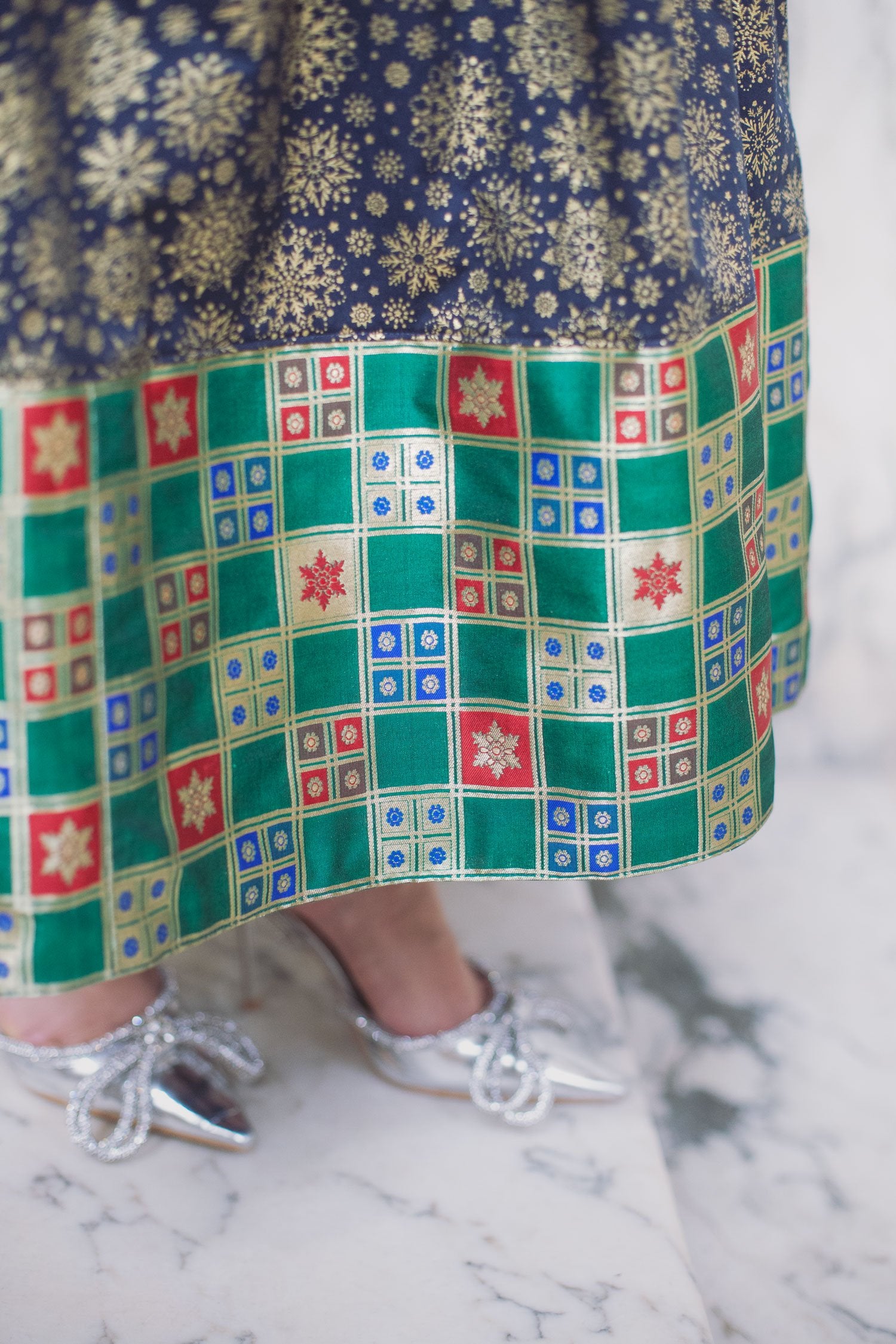 Parvadai dress - midnight snowflake