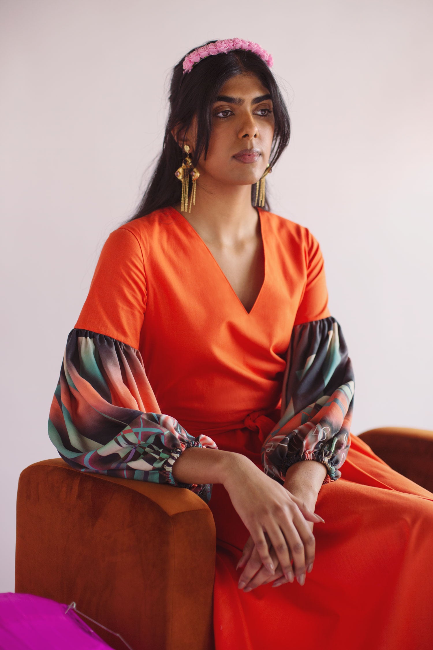 Khushi dress - sunset orange - size M
