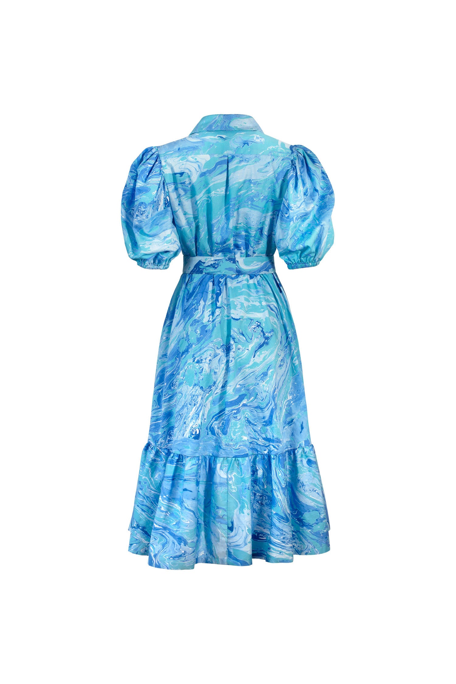 Valli shirt dress - teal marble - size XL