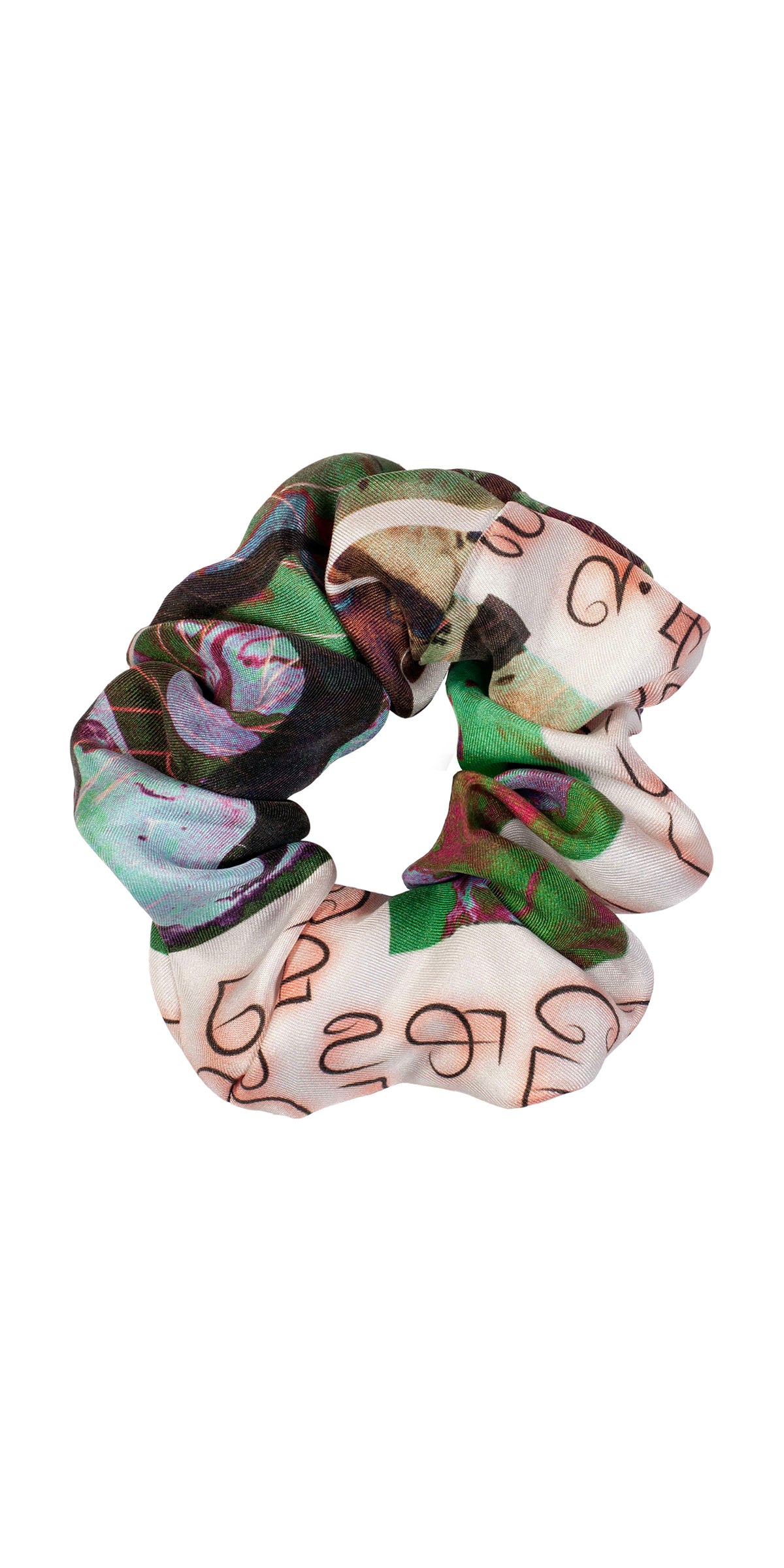 Scrunchie - multi print silk