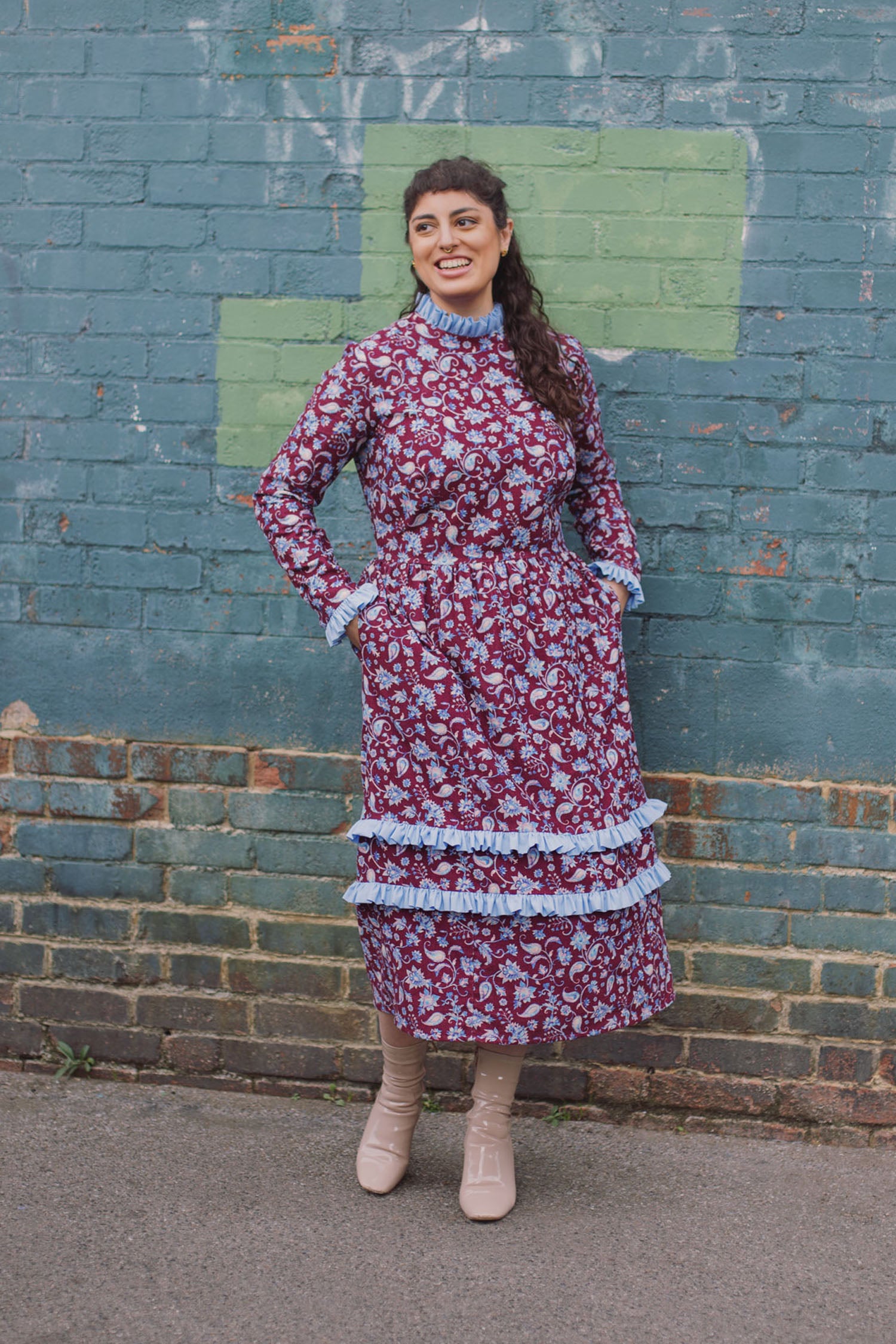 Padma dress - burgundy needlecord