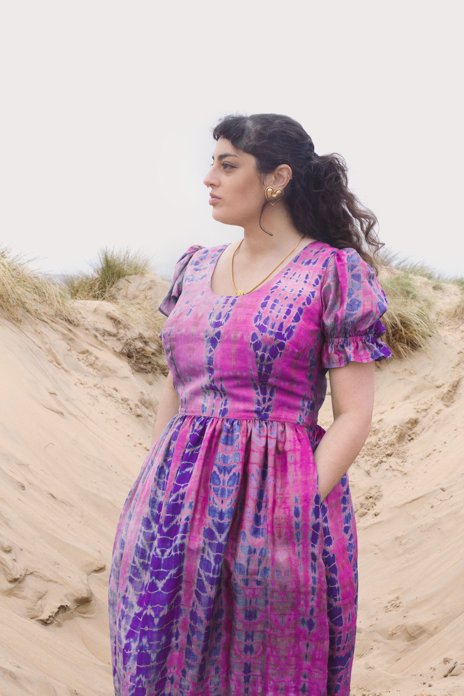 Parvardai dress - magenta silk