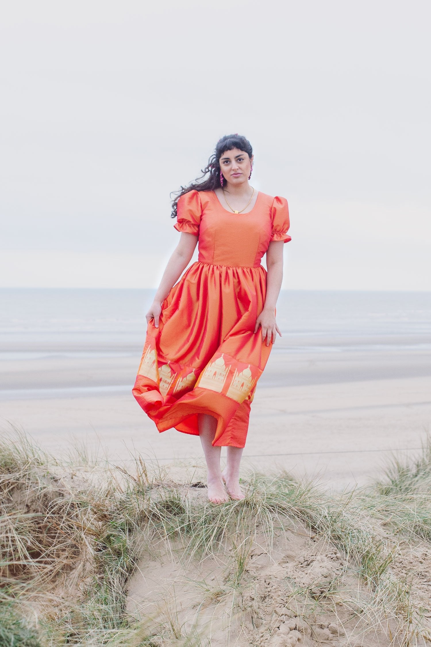 Parvardai dress - orange taffeta