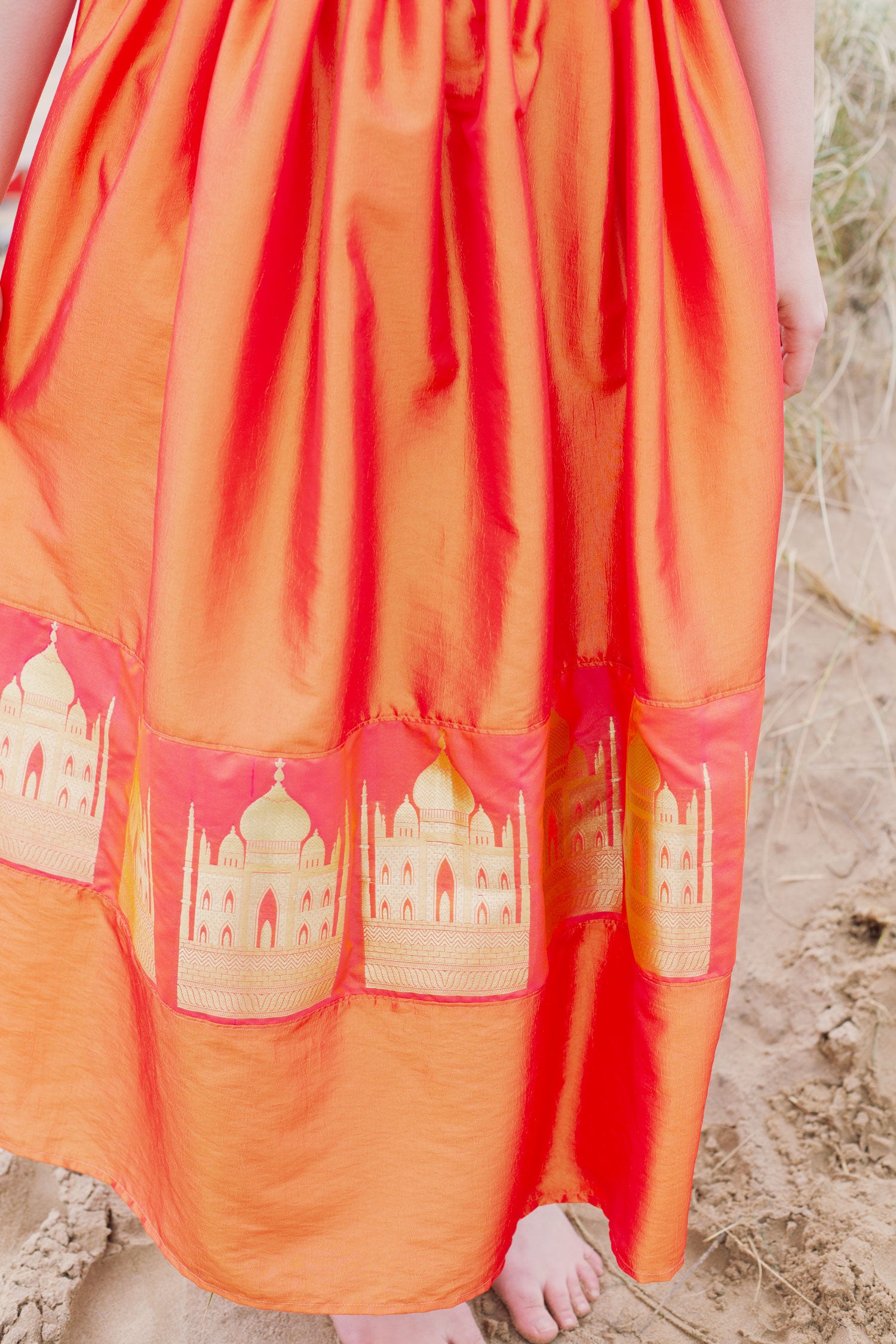 Parvardai dress - orange taffeta