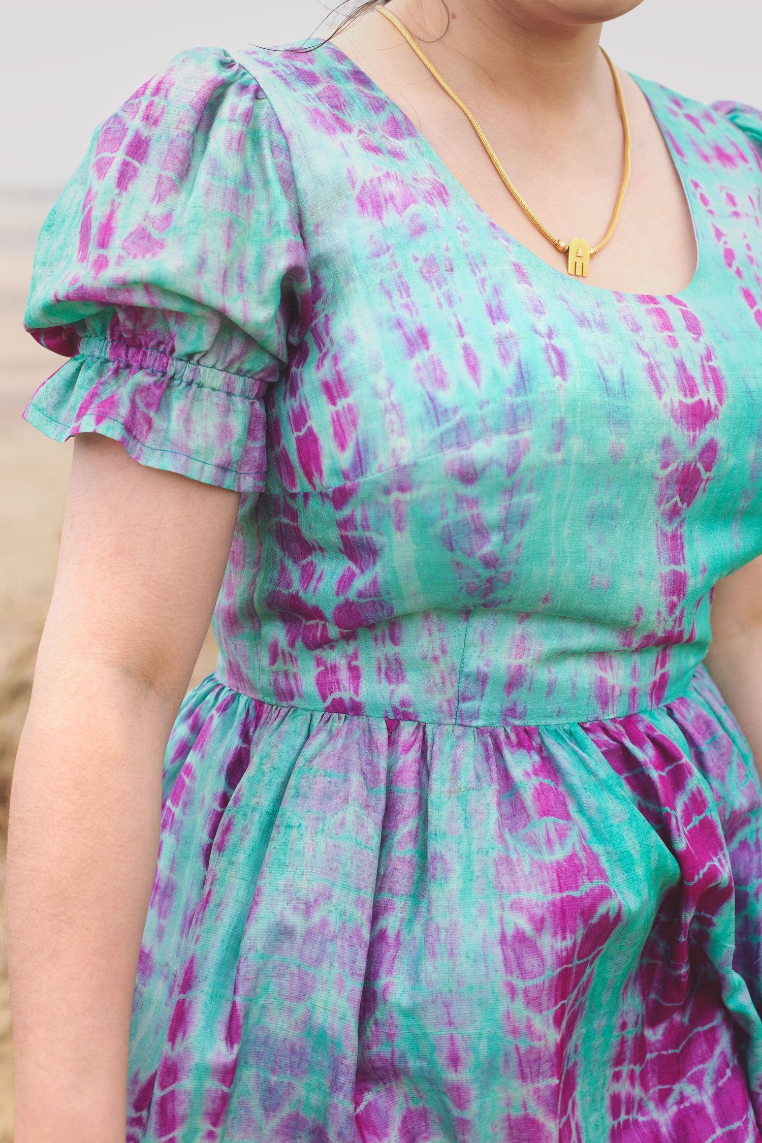 Parvardai dress - turquoise silk