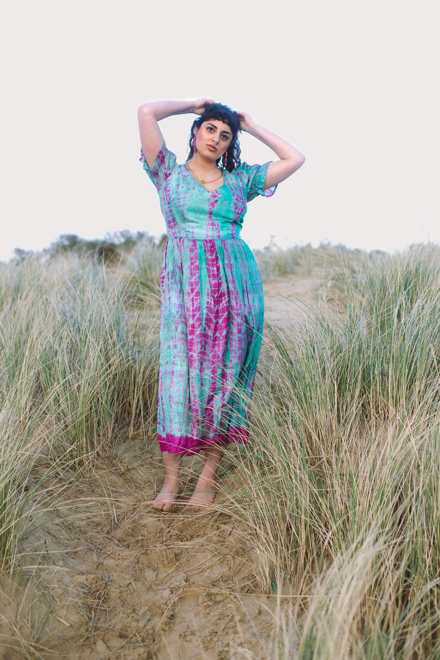 Parvardai dress - turquoise silk