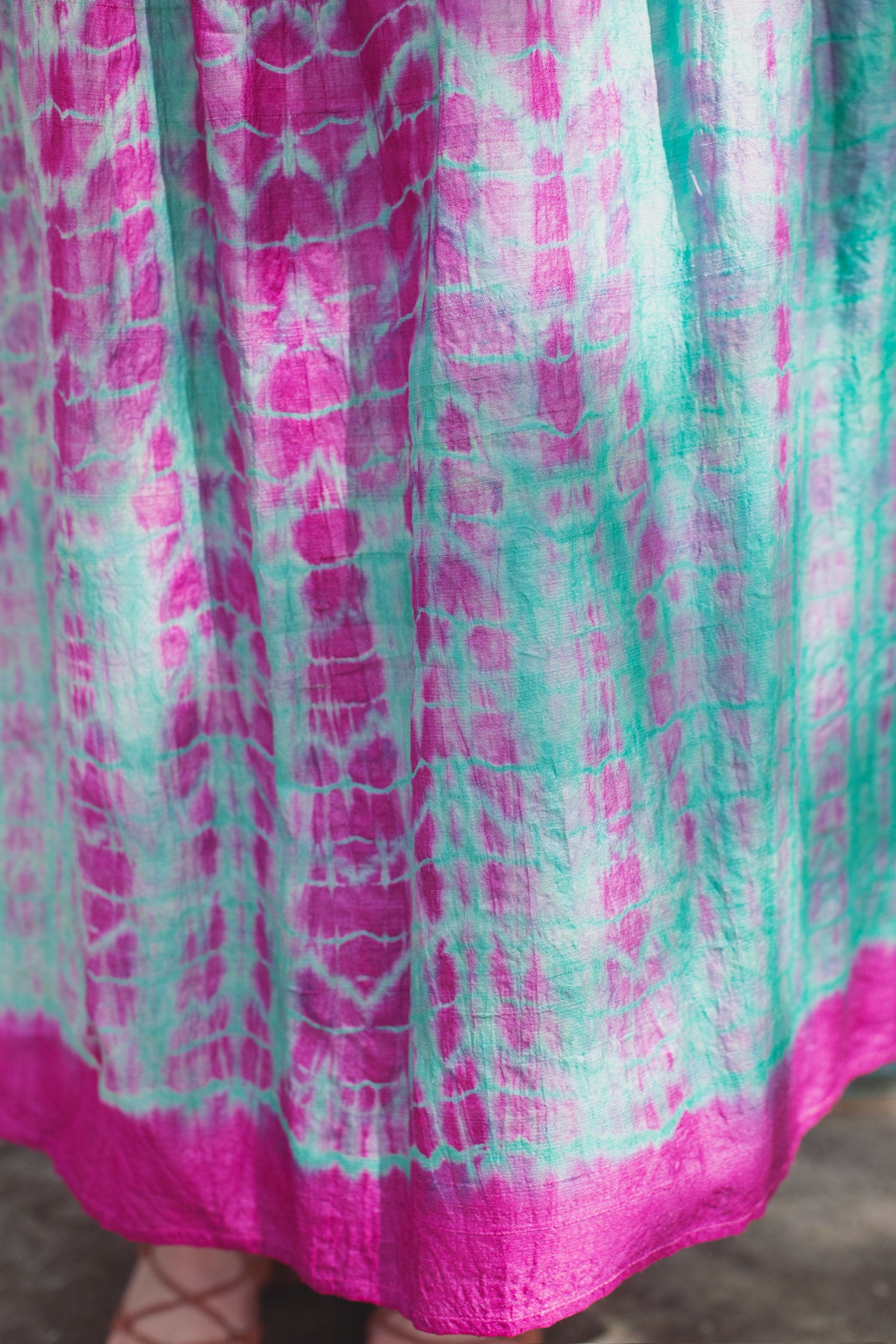Parvardai dress - turquoise silk