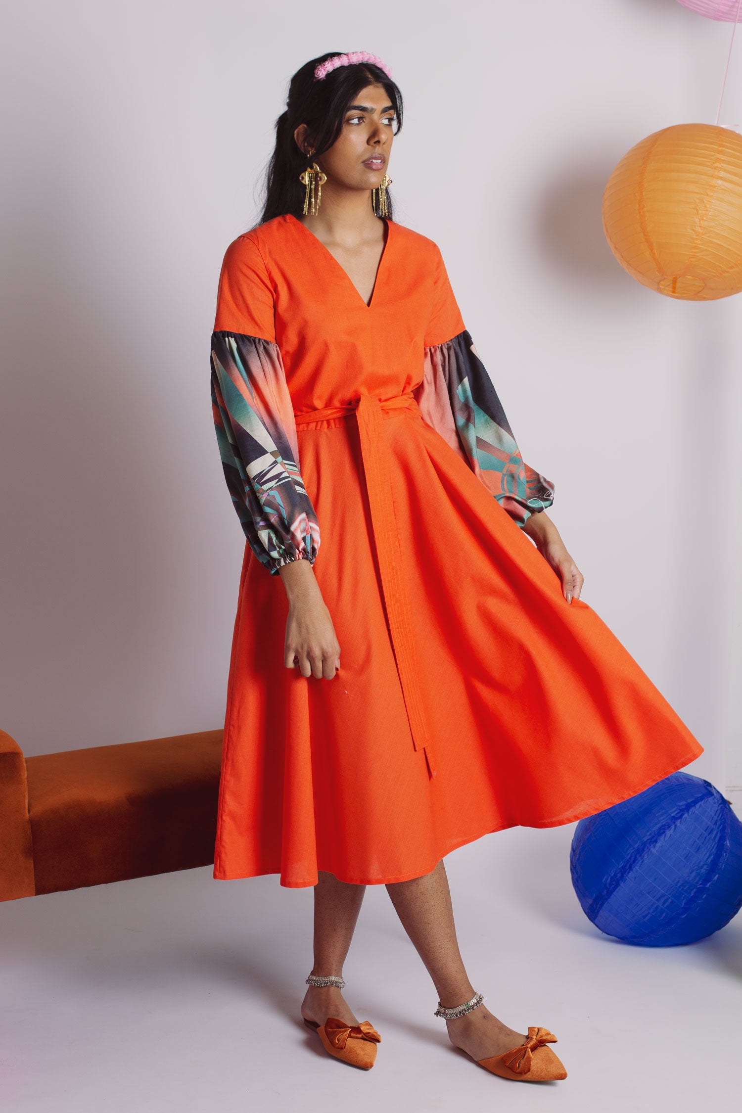 Khushi dress - sunset orange