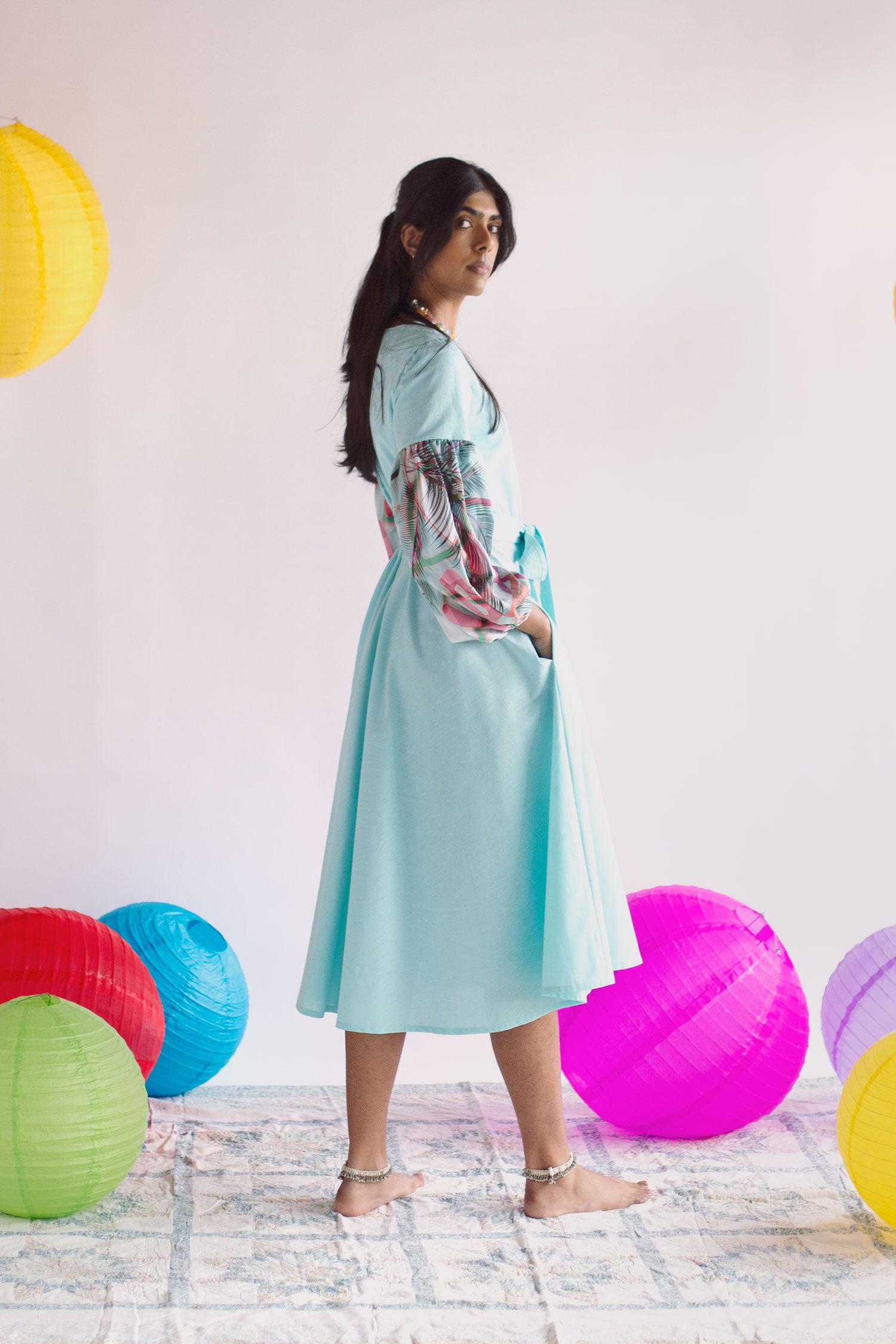 Khushi dress - aqua blue