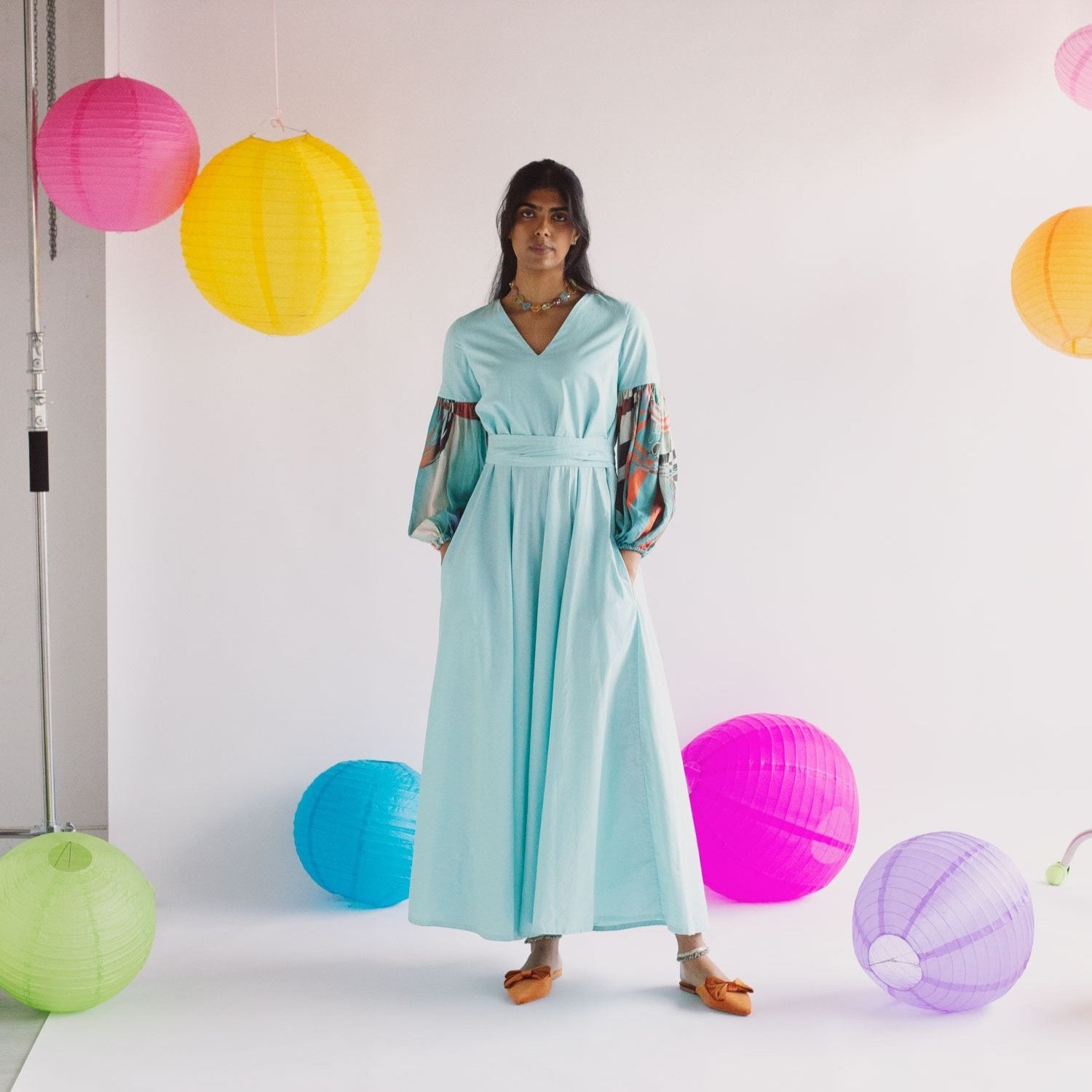 Khushi dress maxi - aqua blue - size M