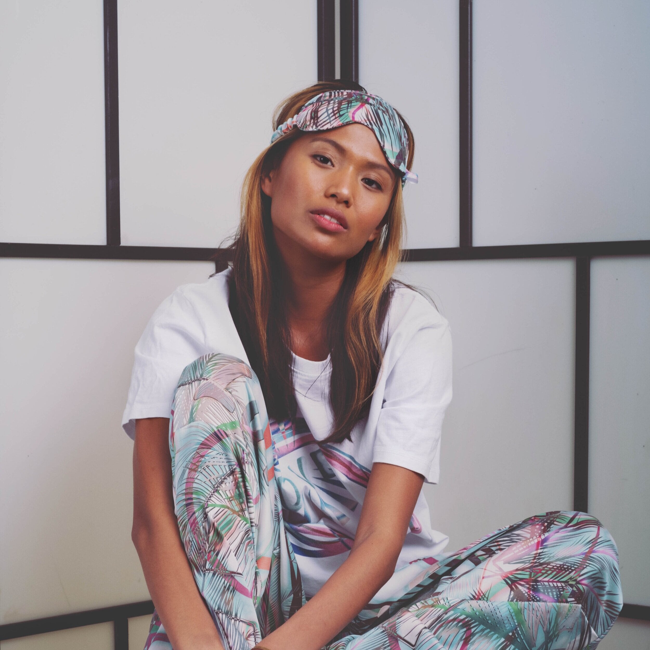 Eye mask - love print silk