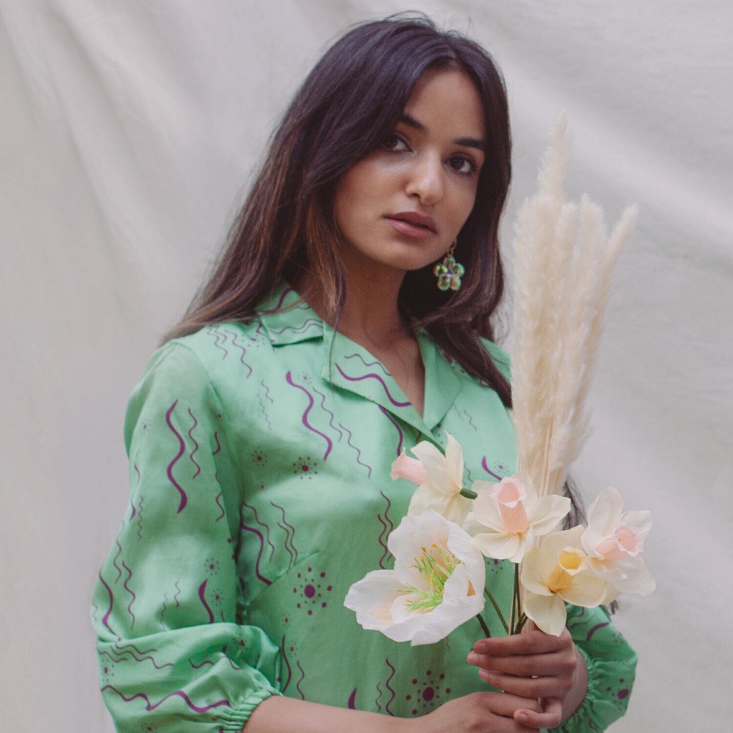 Chandra blouse - molecular pistachio - size M