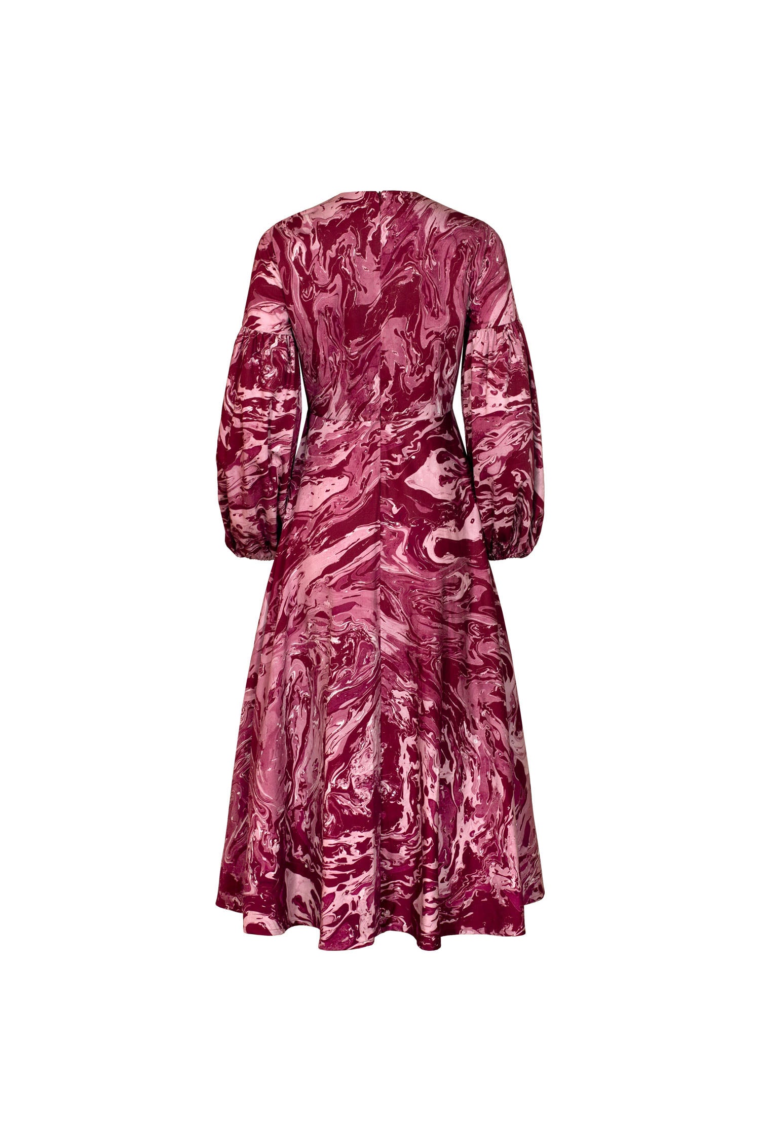 Niram dress - burgundy marble