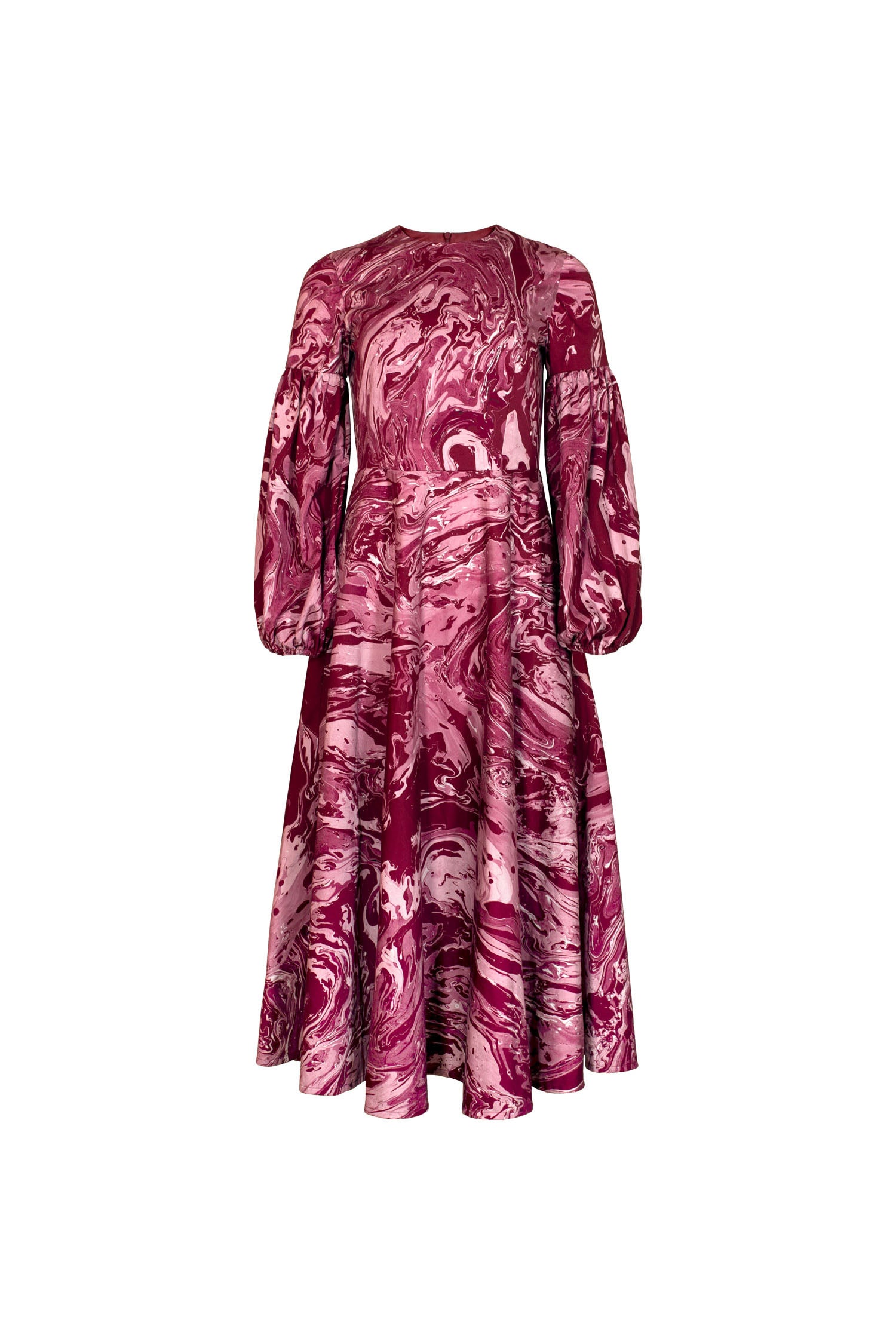 Niram dress - burgundy marble