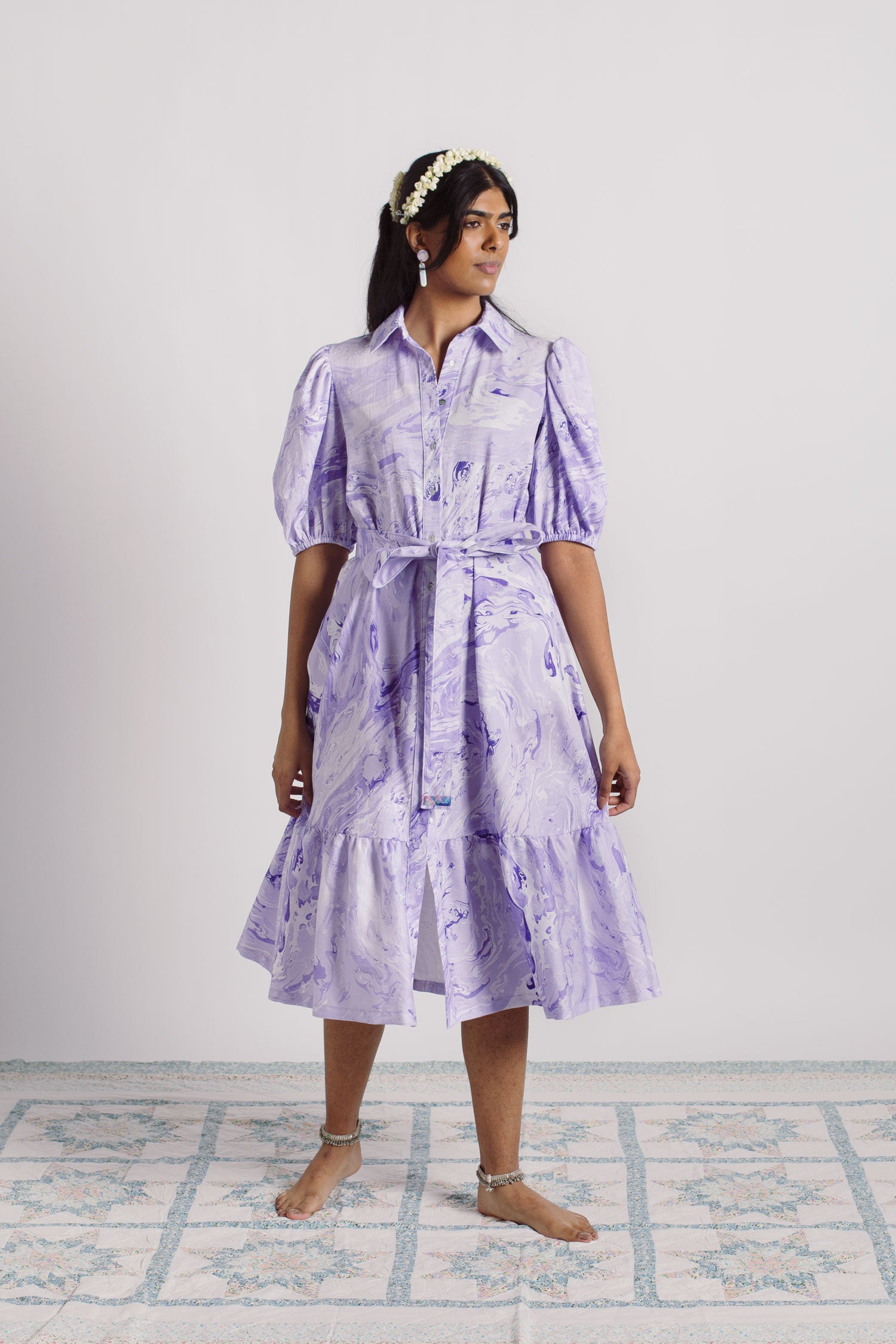 Valli shirt dress - lilac marble