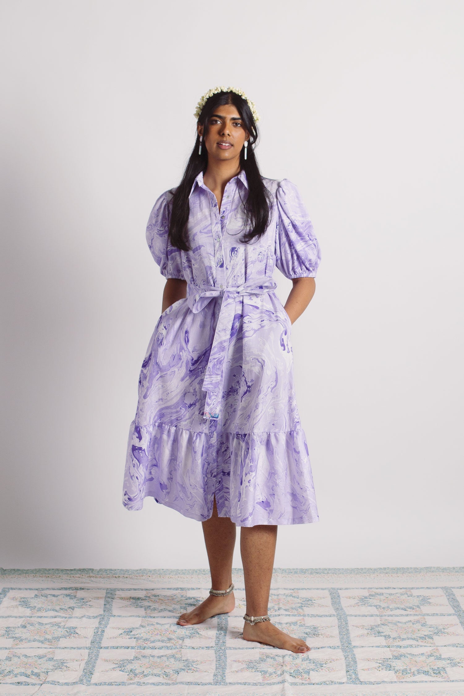 Valli shirt dress - lilac marble