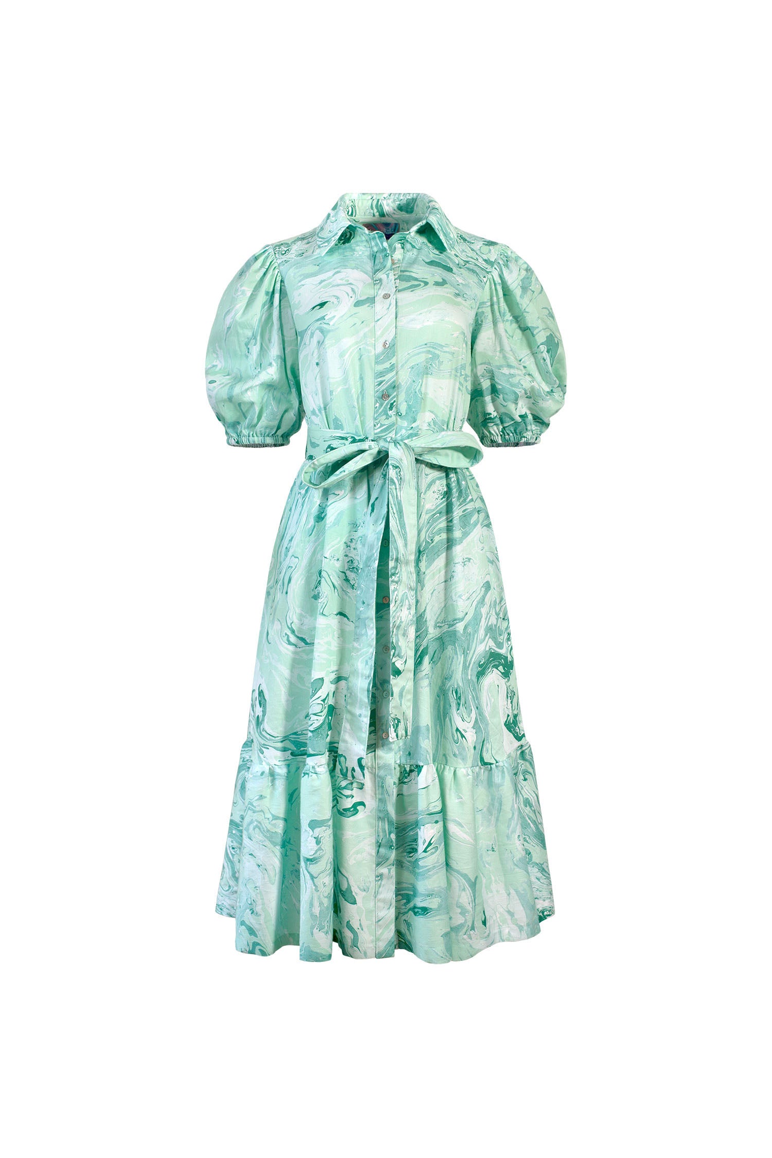 Valli shirt dress - mint green marble