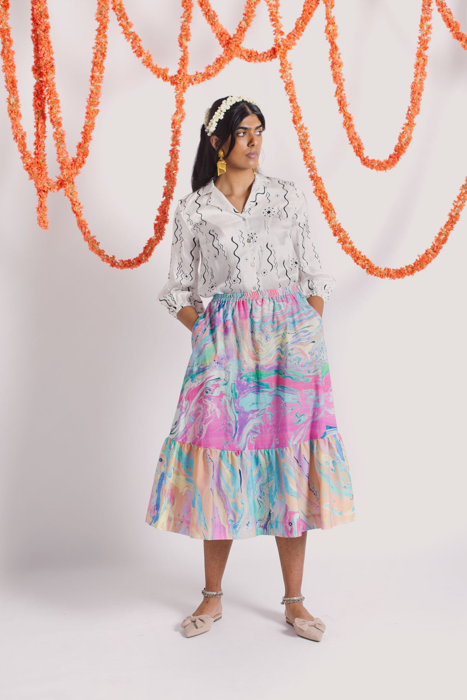 Varshini skirt - candy marble