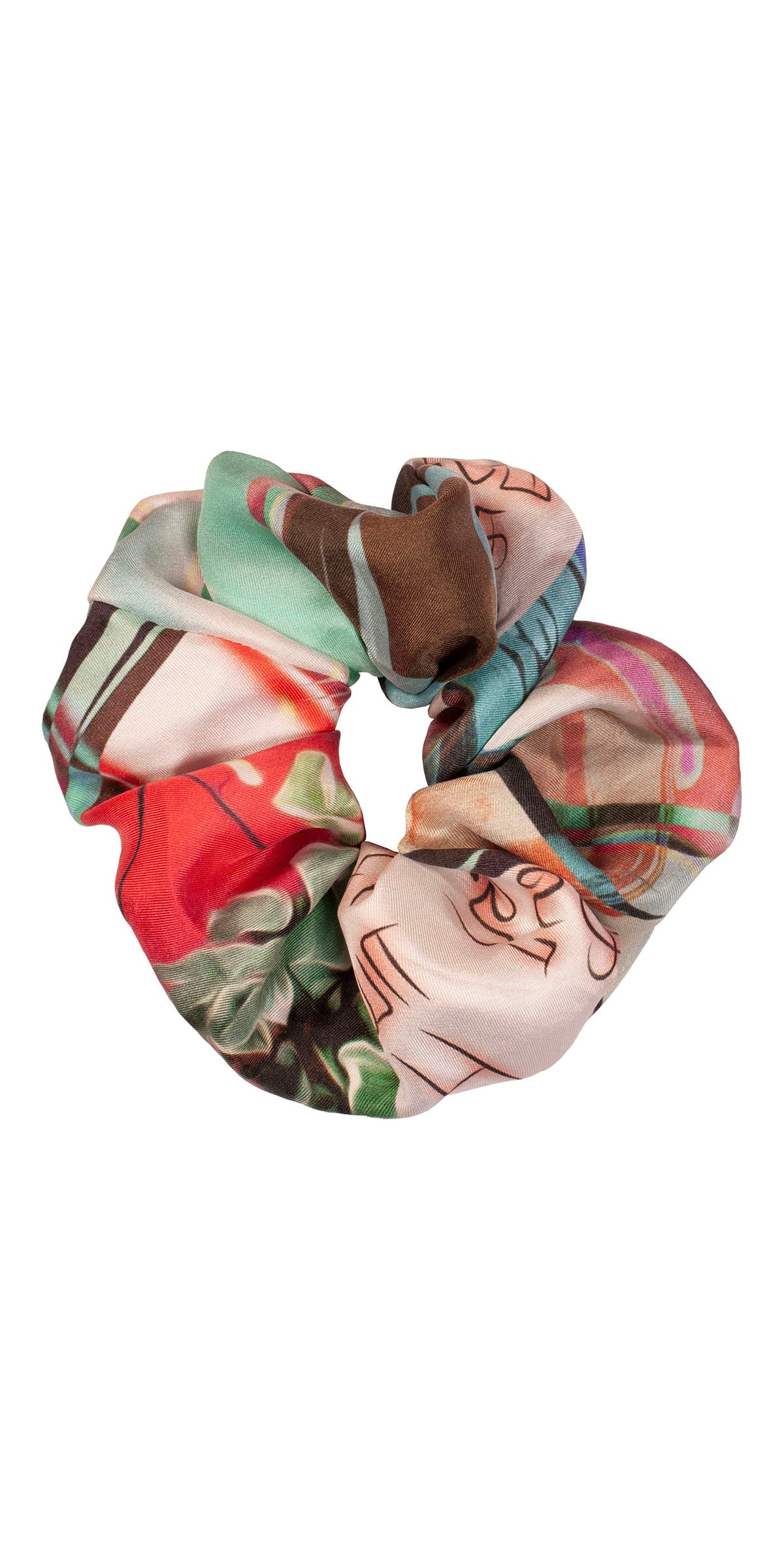Scrunchie - multi print silk