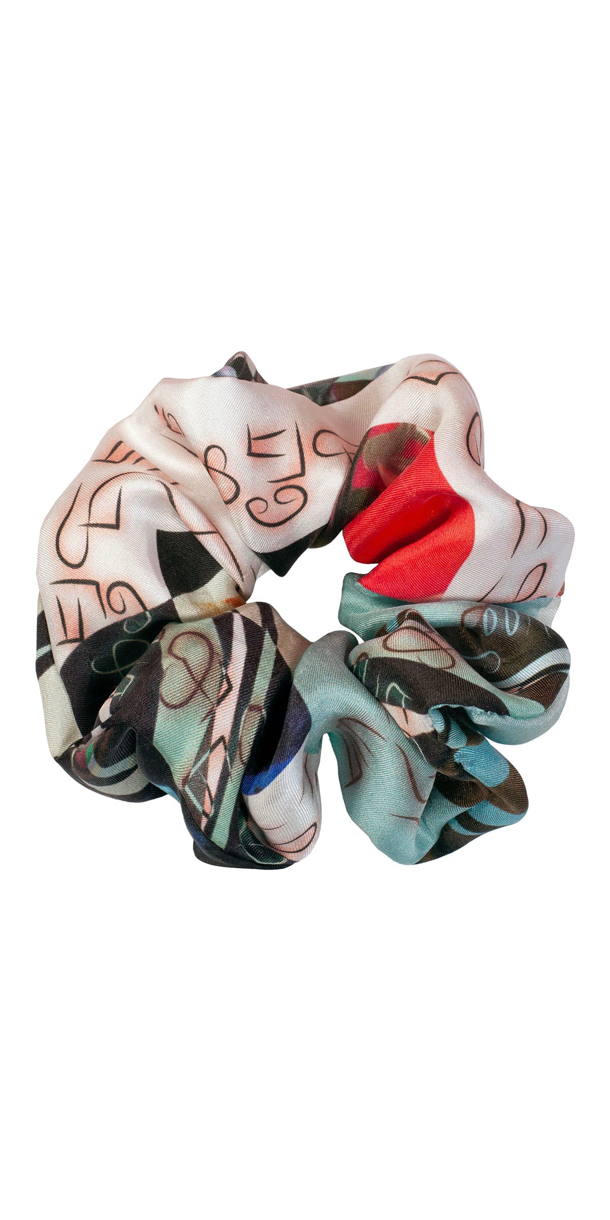 Scrunchie - multi print silk